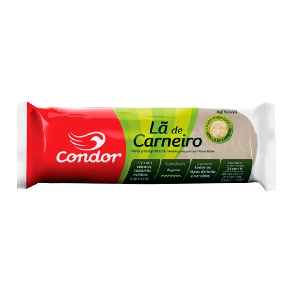 Rolo Lã Carneiro Condor 953 23cm sem Suporte