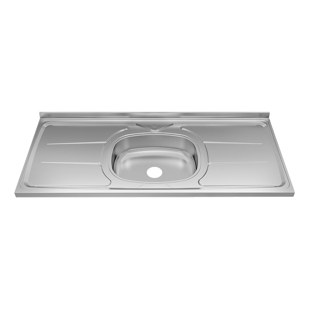 Pia Inox Ghel Plus 1500X530X95mm Cuba Central N4 Escorredor Concretada sem Válvula
