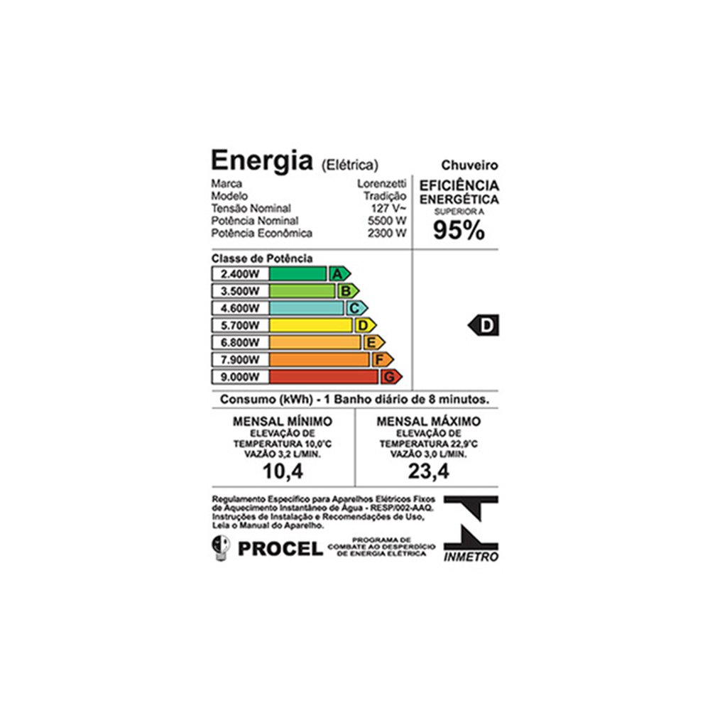 Chuveiro Lorenzetti Tradição 5500W 110V