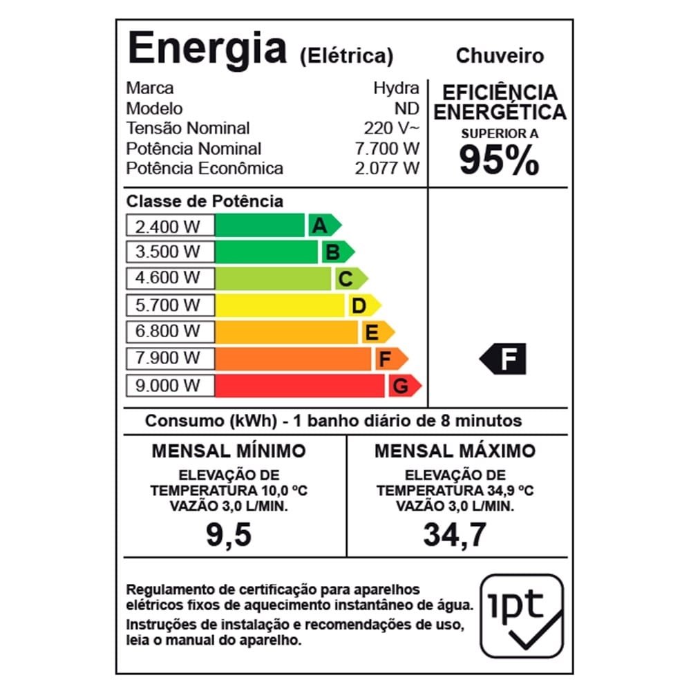 Chuveiro Ducha Hydra Eletrônica ND 7700W 220V