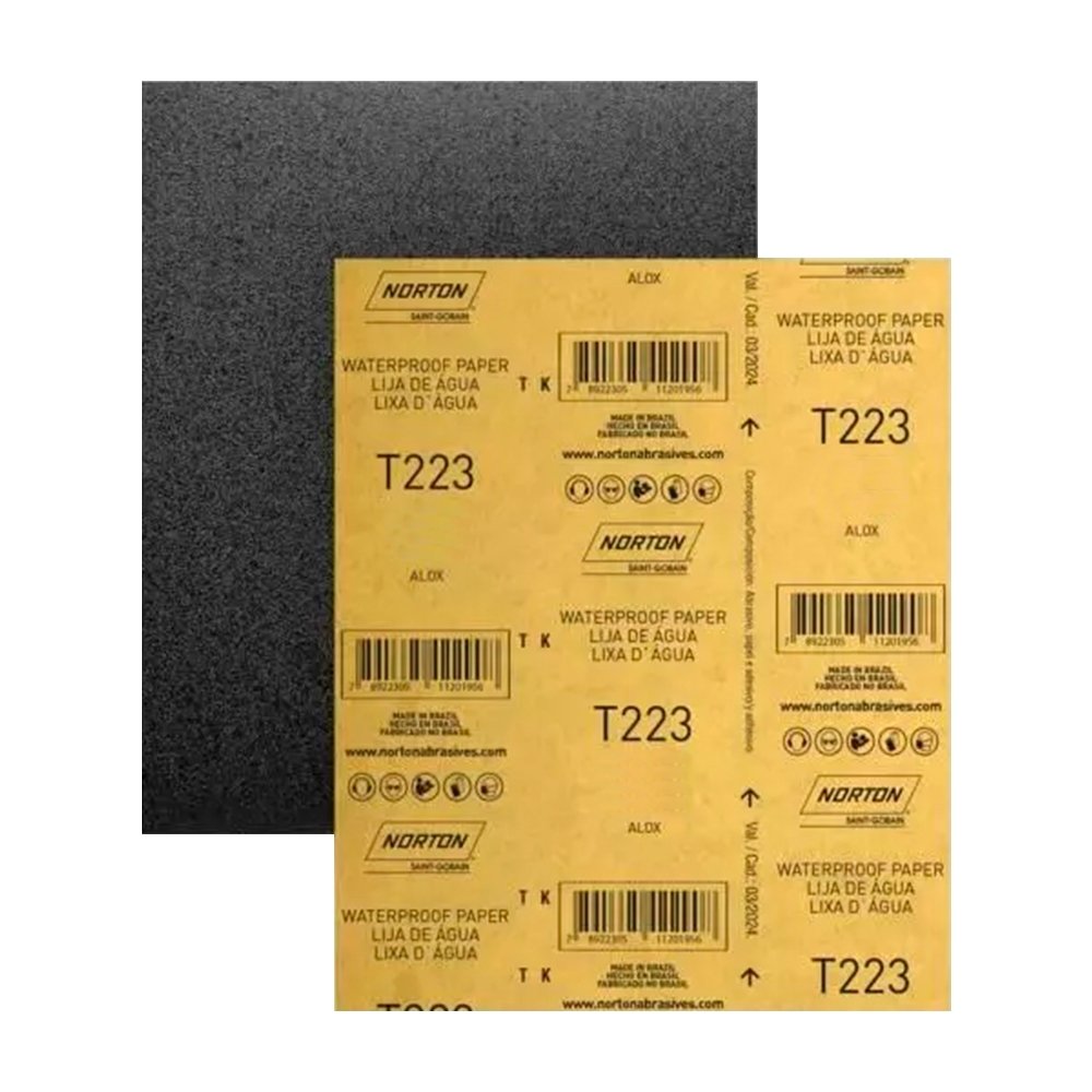 Lixa de Água Norton G150 T223 - Embalagem com 50 Unidades