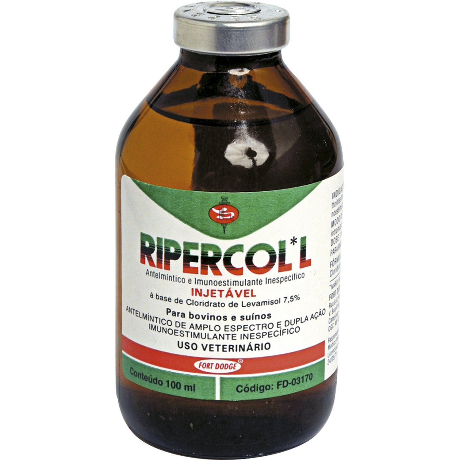 Ripercol Zoetis L 7,5 Cloridrato Vermífugo Injetável 100ml