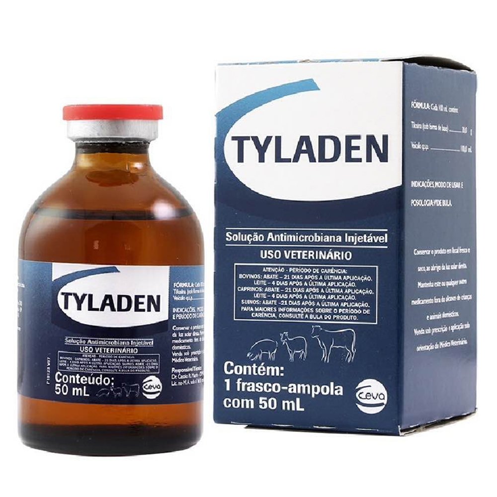 Tyladen Antibiótico Injetável Tilosina Ceva 20% 50ml