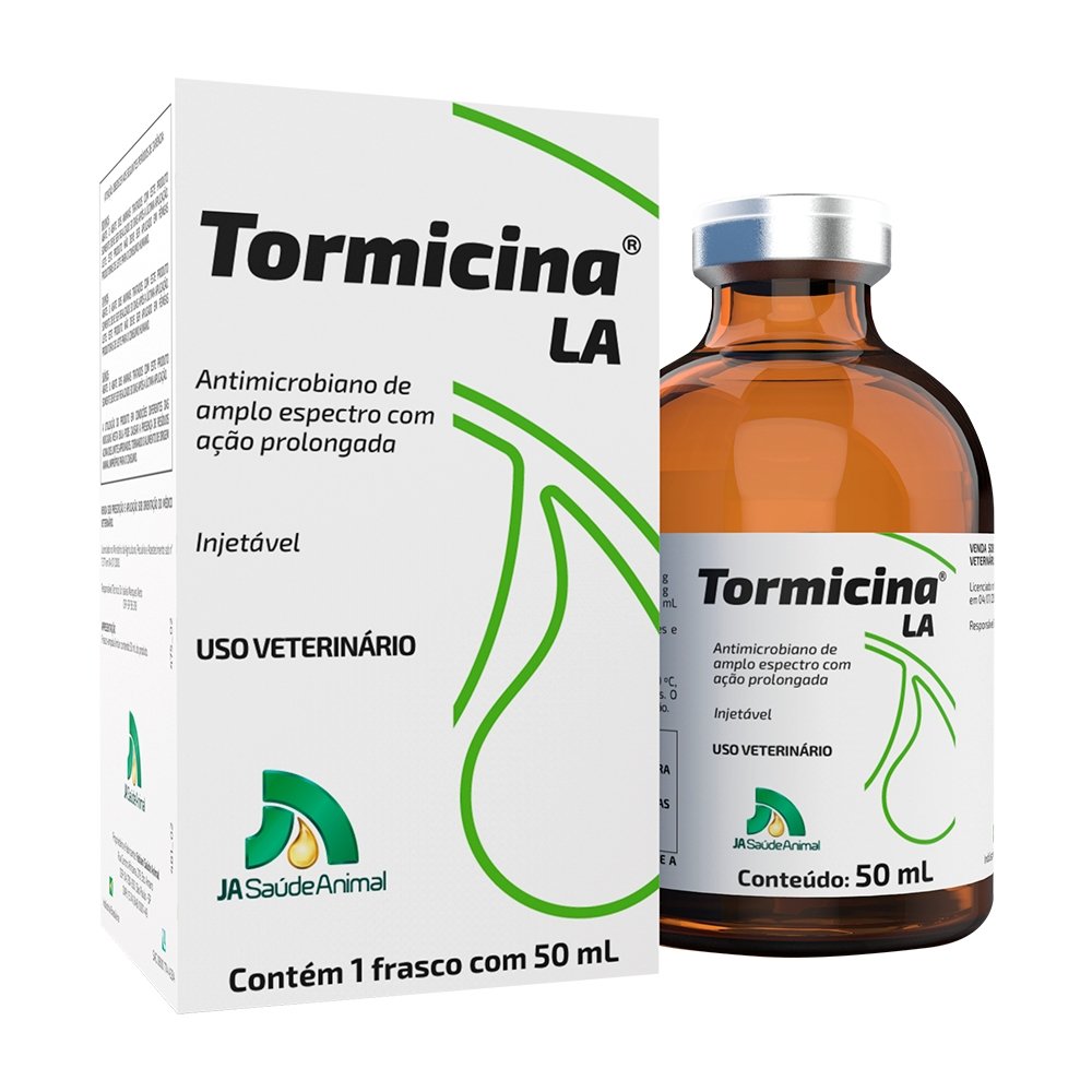 Tormicina LA Fabiani Antibiótico Injetável J.A Saúde Animal 50ml