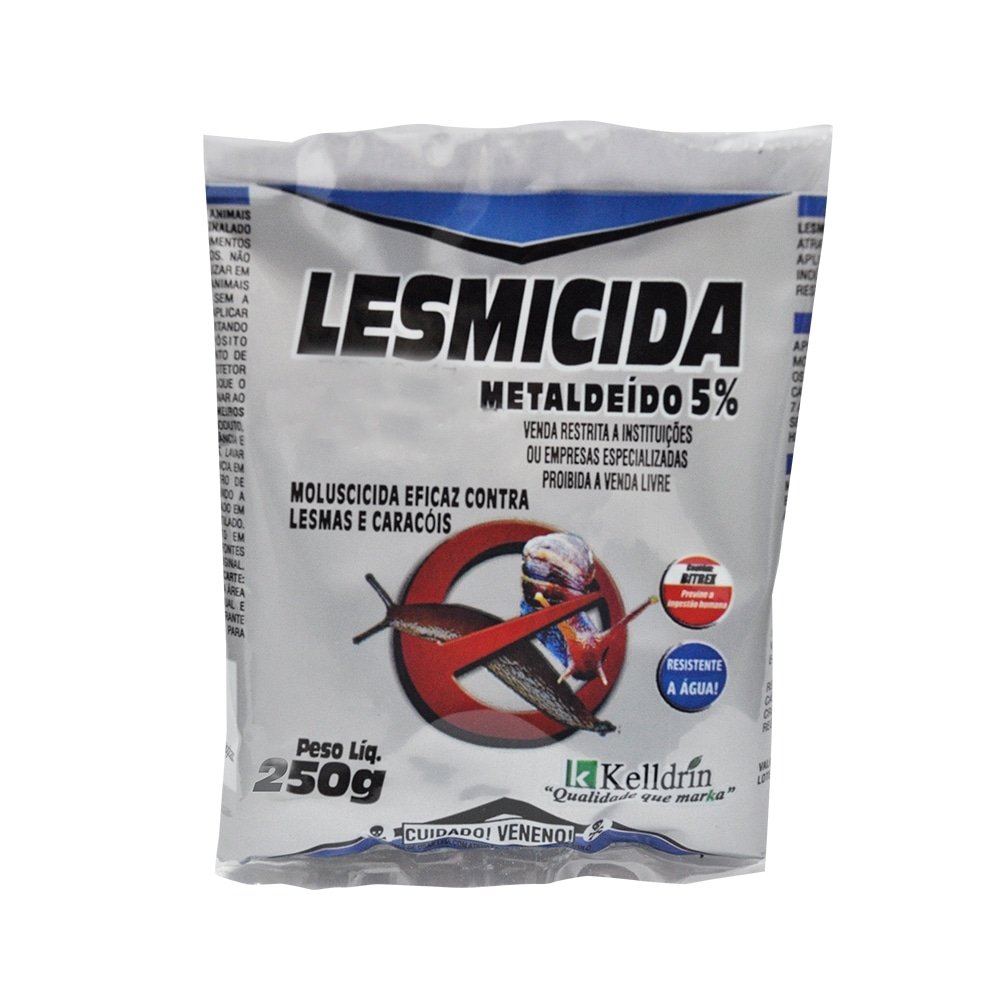 Lesmicida Metaldeído 5 Kelldrin 250g - Embalagem com 4 Unidades