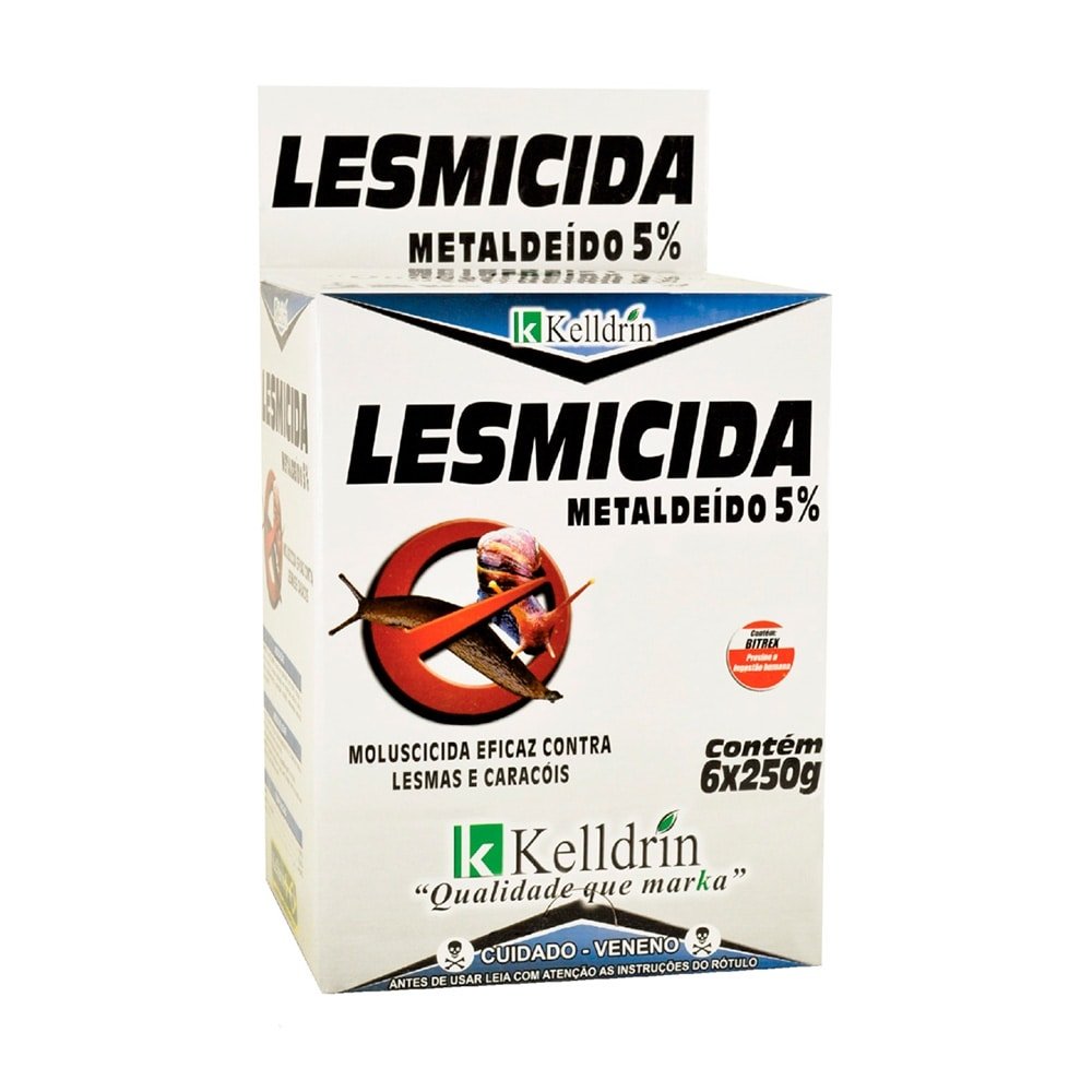 Lesmicida Metaldeído 5 Kelldrin 250g - Embalagem com 4 Unidades