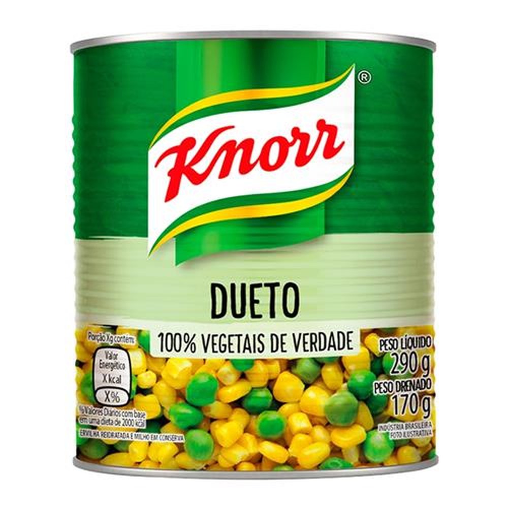 Ervilha e Milho Knorr Dueto 170g - Embalagem com 24 Unidades
