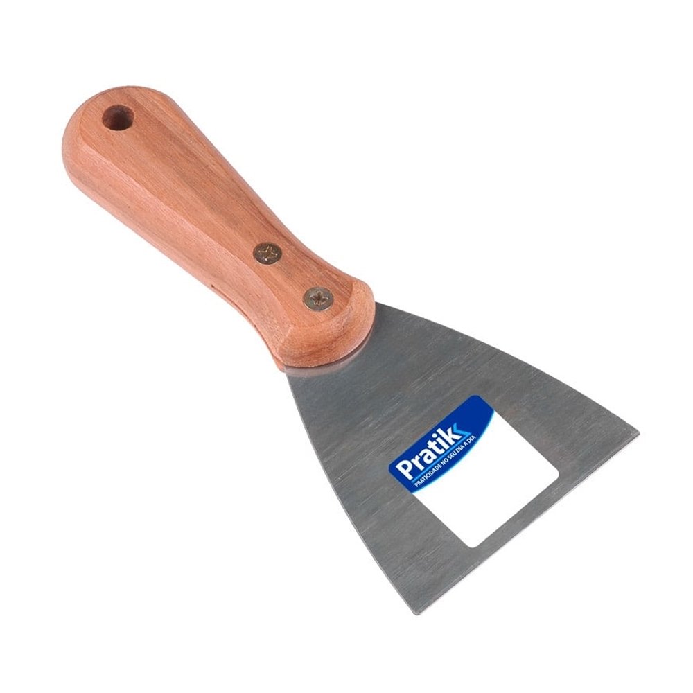 Espátula Pratik Aço Temperado Cabo de Madeiro 8cm - Embalagem com 12 Unidades