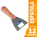 Espátula Pratik Aço Temperado Cabo de Madeiro 8cm - Embalagem com 12 Unidades