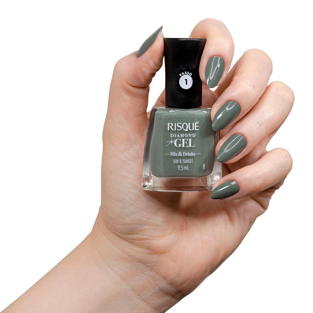 Esmalte Risqué Diamond Gel Mix & Drinks Gin & Sunset Avulso 9,5ml