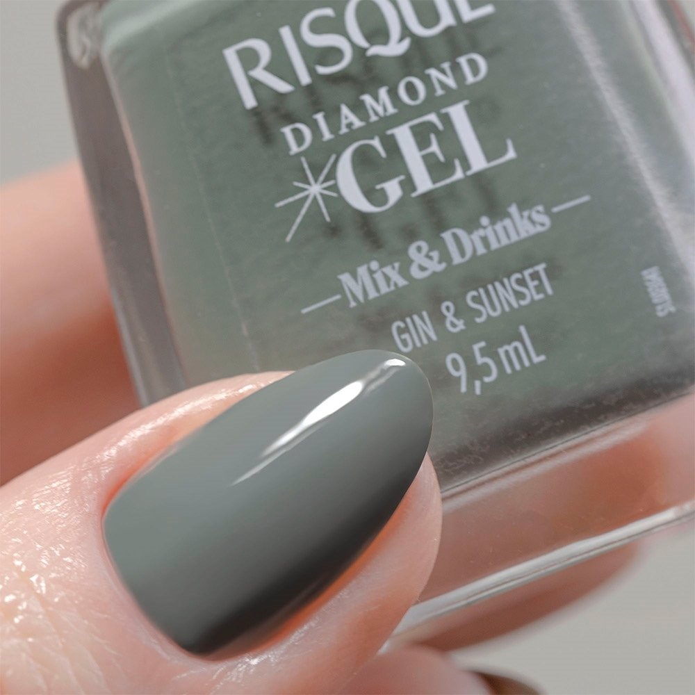 Esmalte Risqué Diamond Gel Mix & Drinks Gin & Sunset Avulso 9,5ml