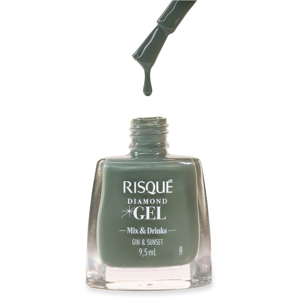 Esmalte Risqué Diamond Gel Mix & Drinks Gin & Sunset Avulso 9,5ml