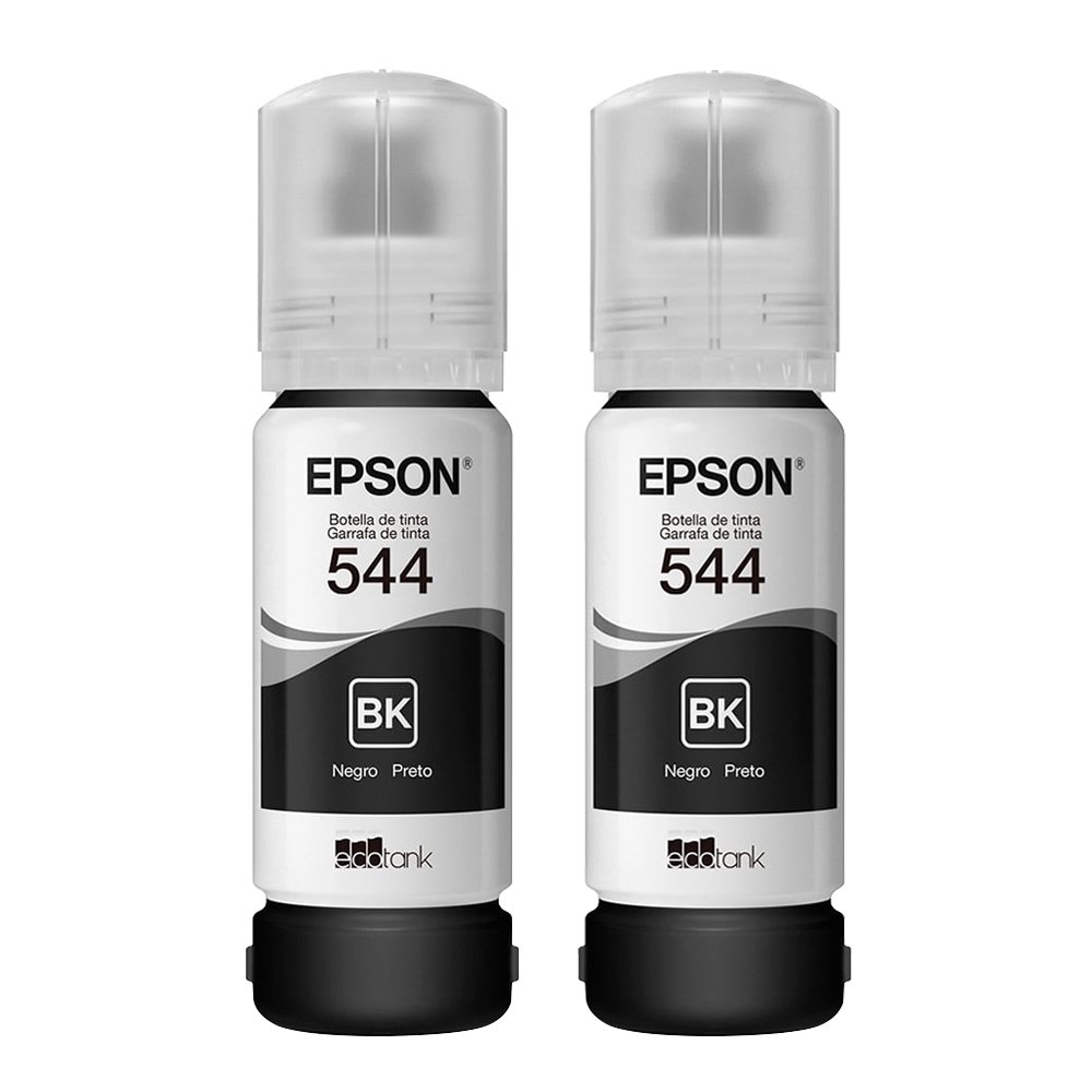 Kit Refil de Tinta Epson Original T544 2x1, 3150/L3110/L3210/L3250/L5190, Preto