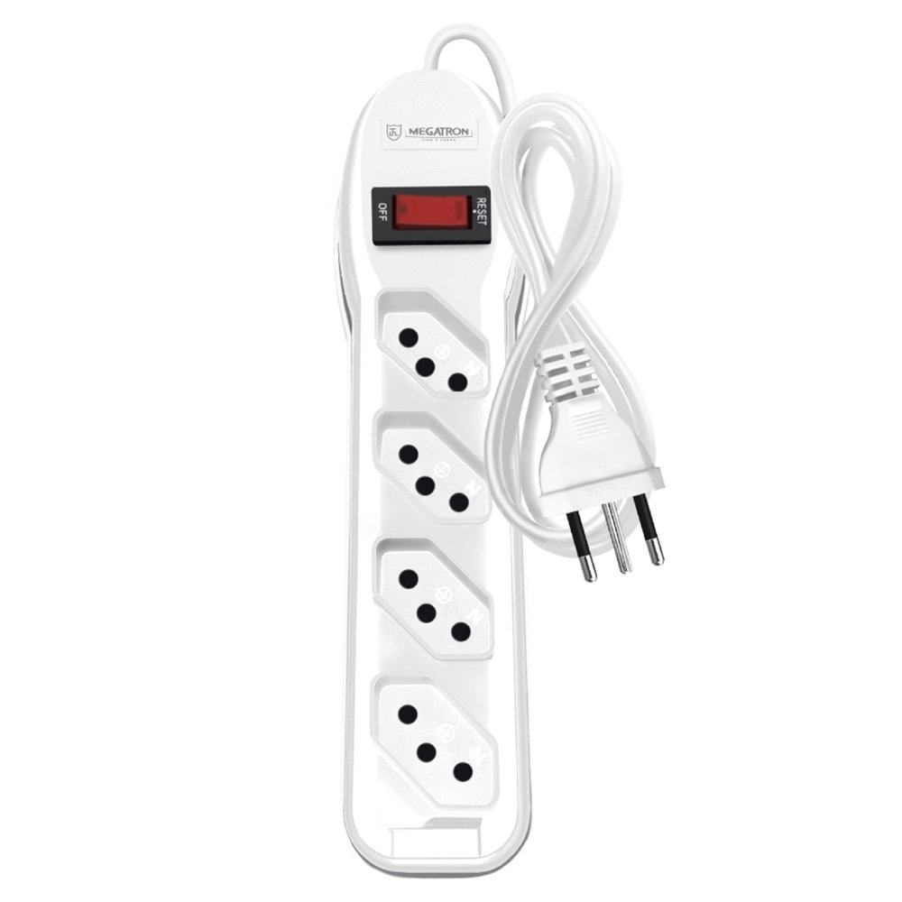 Filtro de Linha Megatron Circuit Breaker, 4 Tomadas, Branco