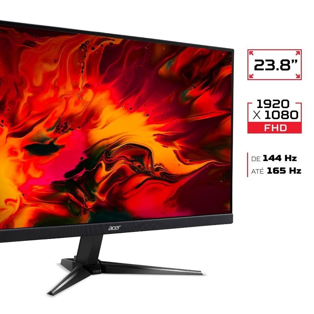 Monitor LED Gamer 23.8" Acer Nitro QG241Y P, Full HD, Resolução de 1920x1080, Preto