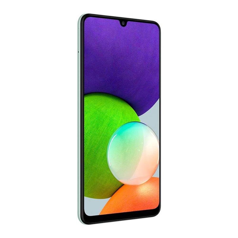 Smartphone Samsung Galaxy A22 Verde, Tela de 6.4", 4G+Wi-Fi+NFC, And. 11, Câm. Tras. 48+8+2+2MP, Frontal 13MP, 4GB RAM, 128GB