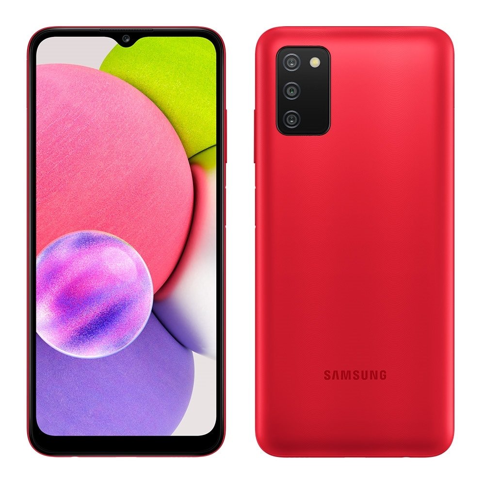 Smartphone Samsung Galaxy A03S Vermelho, Tela de 6.5", 4G+Wi-Fi, And. 11, Câm. Tras. de 13+2+2MP, Frontal de 5MP, 4GB RAM, 64G