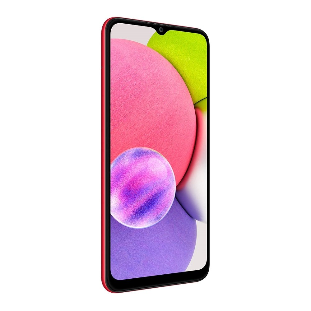 Smartphone Samsung Galaxy A03S Vermelho, Tela de 6.5", 4G+Wi-Fi, And. 11, Câm. Tras. de 13+2+2MP, Frontal de 5MP, 4GB RAM, 64G