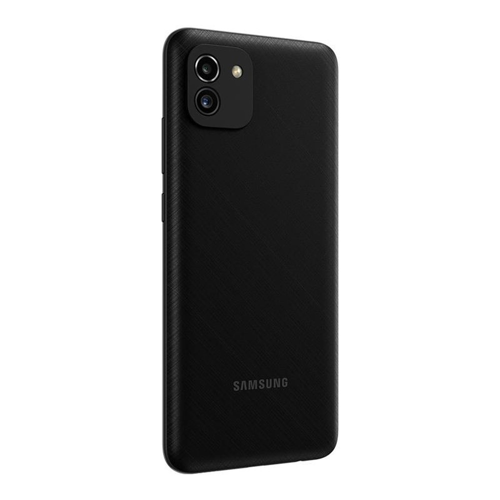 Smartphone Samsung Galaxy A03, Preto, Tela  6.5", 4G+Wi-Fi, And. 11, Câm. Tras. de 48+2MP, Frontal de 5MP, 4GB RAM, 64GB