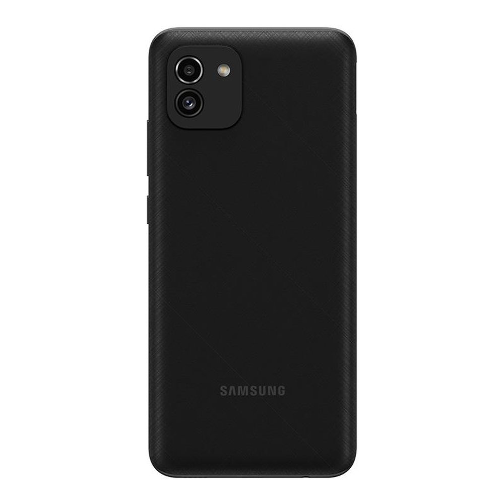 Smartphone Samsung Galaxy A03, Preto, Tela  6.5", 4G+Wi-Fi, And. 11, Câm. Tras. de 48+2MP, Frontal de 5MP, 4GB RAM, 64GB