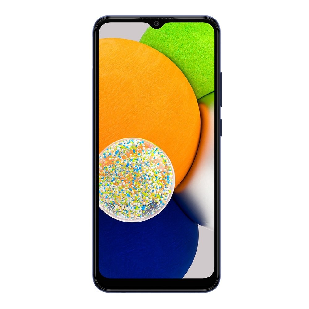Smartphone Samsung Galaxy A03, Azul, Tela  6.5", 4G+Wi-Fi, And. 11, Câm. Tras. de 48+2MP, Frontal de 5MP, 4GB RAM, 64GB