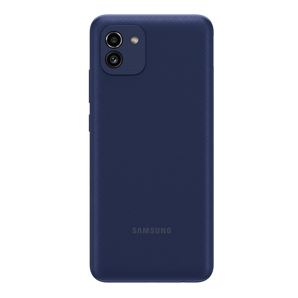 Smartphone Samsung Galaxy A03, Azul, Tela  6.5", 4G+Wi-Fi, And. 11, Câm. Tras. de 48+2MP, Frontal de 5MP, 4GB RAM, 64GB