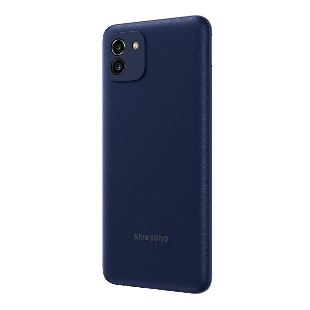 Smartphone Samsung Galaxy A03, Azul, Tela  6.5", 4G+Wi-Fi, And. 11, Câm. Tras. de 48+2MP, Frontal de 5MP, 4GB RAM, 64GB