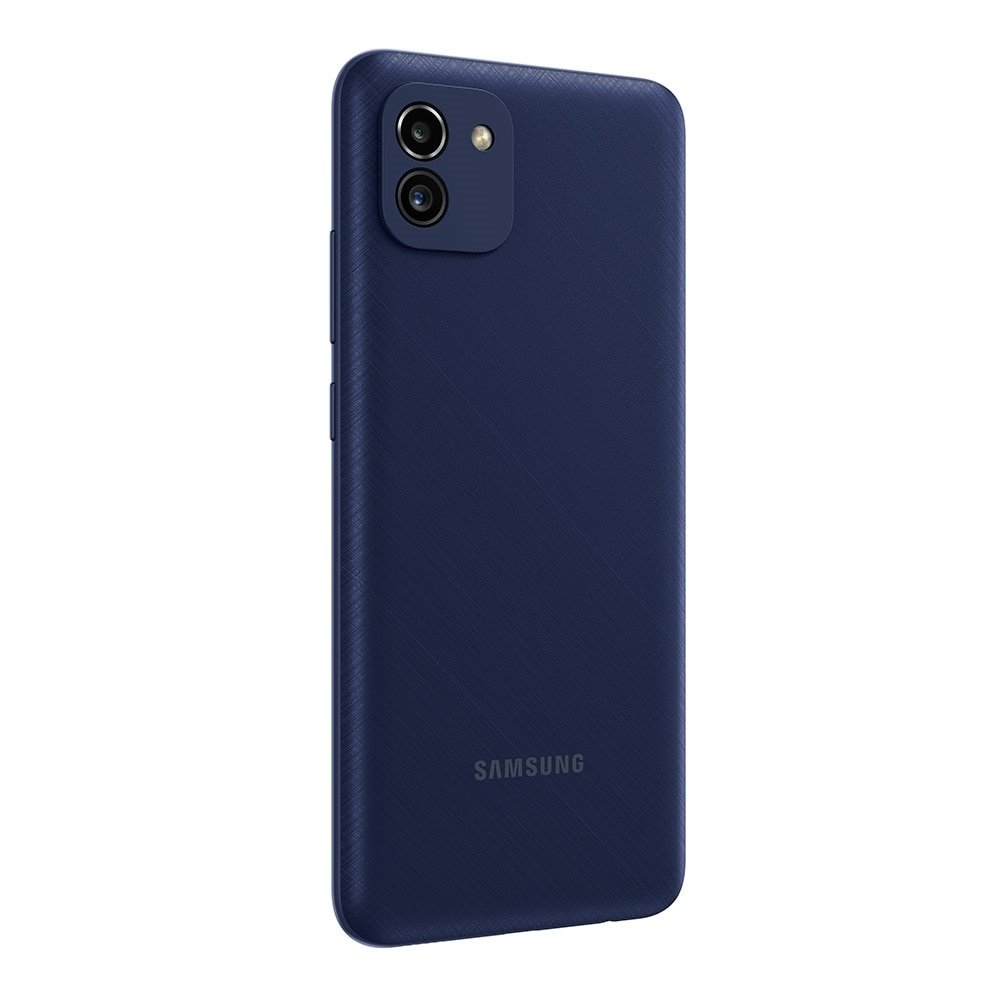 Smartphone Samsung Galaxy A03, Azul, Tela  6.5", 4G+Wi-Fi, And. 11, Câm. Tras. de 48+2MP, Frontal de 5MP, 4GB RAM, 64GB