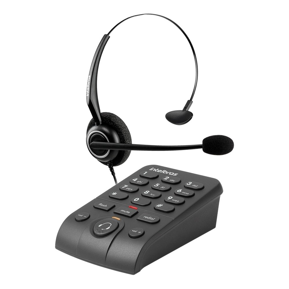 Headset Intelbras HSB50 - com Cancelamento de Ruído, LEDS Indicadores, Preto
