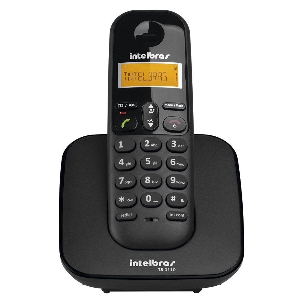 Telefone sem Fio Intelbras TS3110, com Identificador de Chamadas, Preto