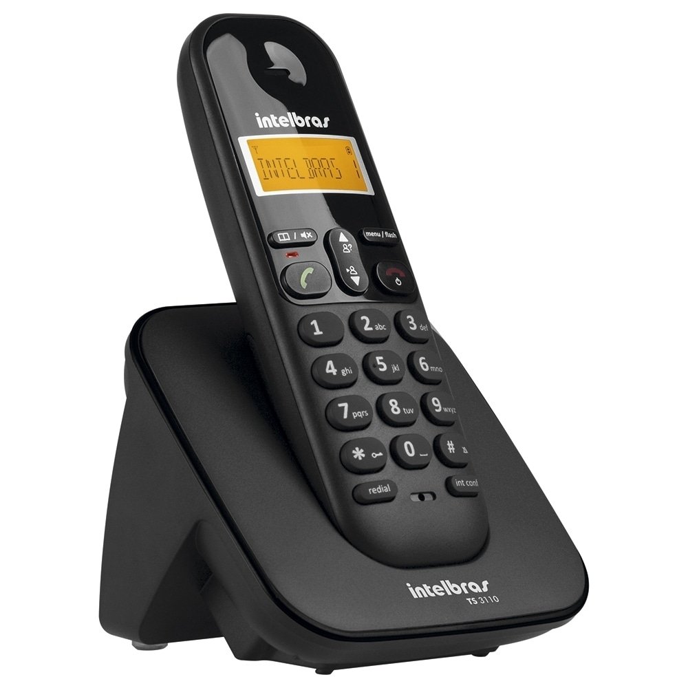 Telefone sem Fio Intelbras TS3110, com Identificador de Chamadas, Preto