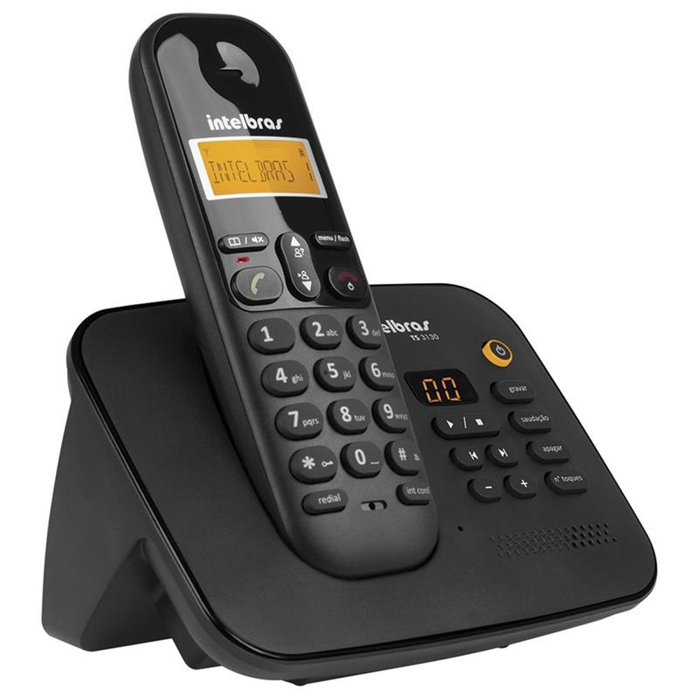 Telefone sem Fio Intelbras TS3130, com Identificador de Chamadas, Preto