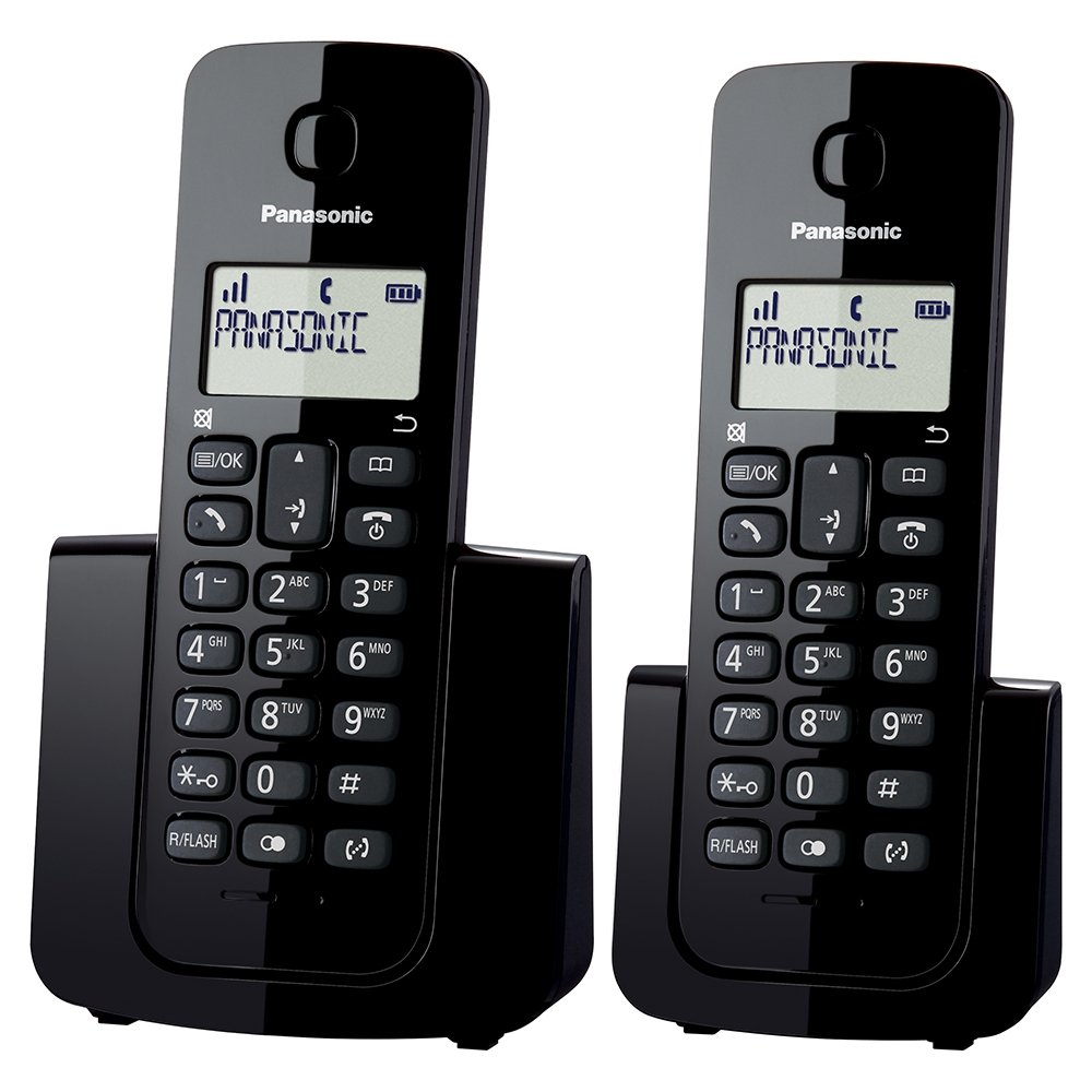Telefone sem Fio Panasonic KX-TGB112LBB com Identificador de Chamadas + Ramal, Preto