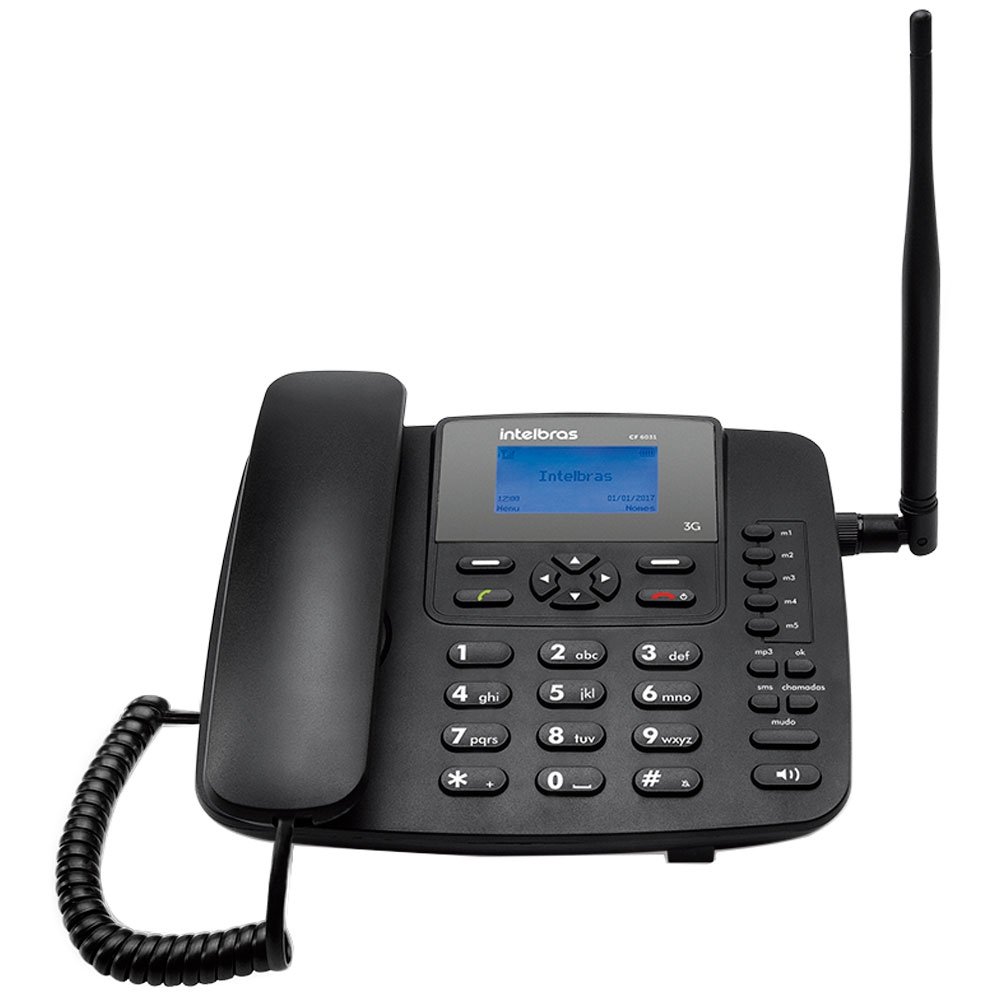 Telefone Celular Fixo Intelbras CF603 | Função Modem, 3G, Preto