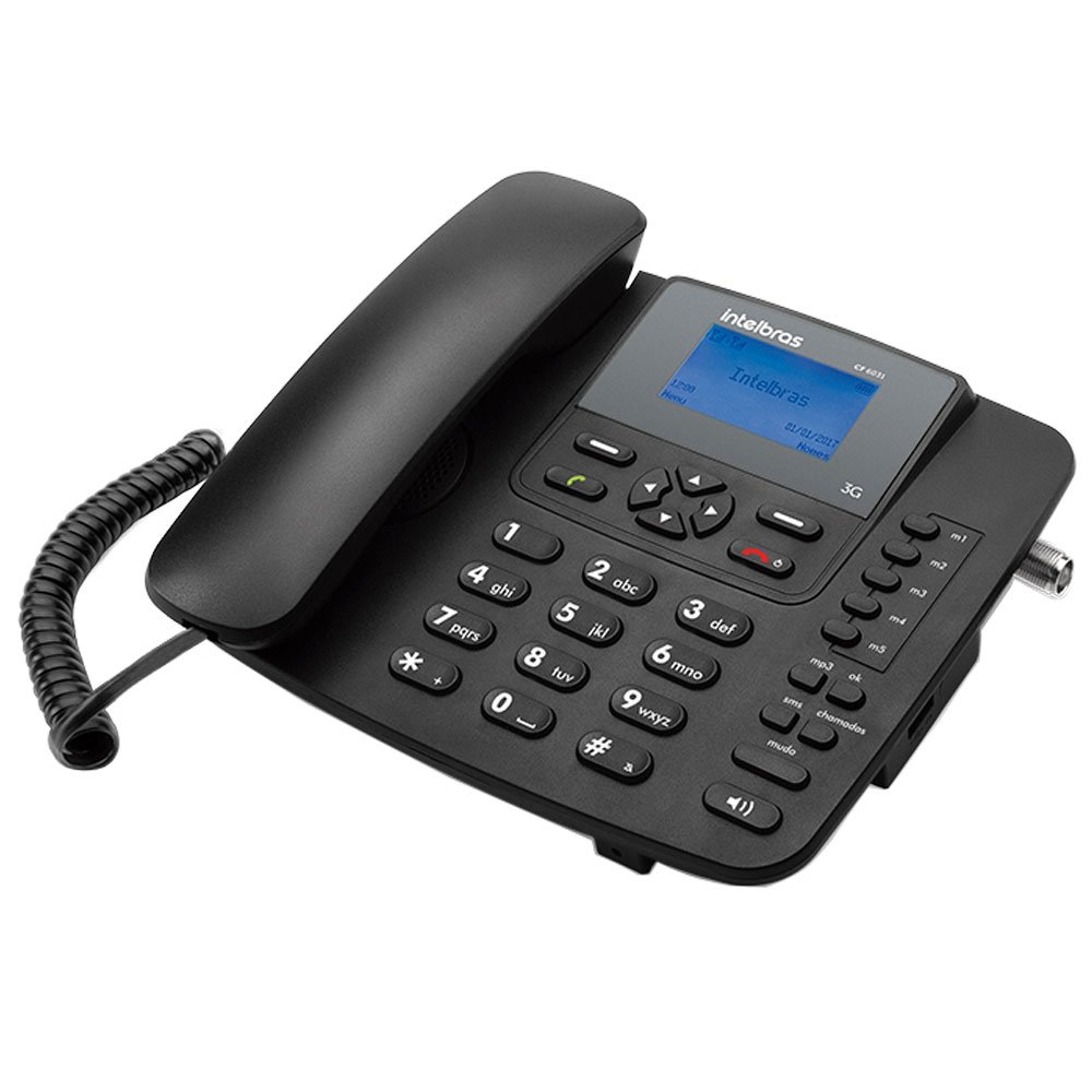 Telefone Celular Fixo Intelbras CF6031, Função Modem, 3G, Preto