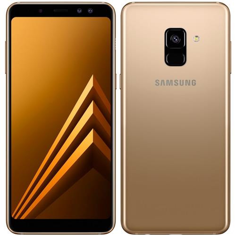 Smartphone Samsung Galaxy A8, Dual Chip, Dourado, Tela 5.6", 4G+WiFi+NFC, Android 7.1, Câmera Frontal Dupla 16MP + 8MP e 64G