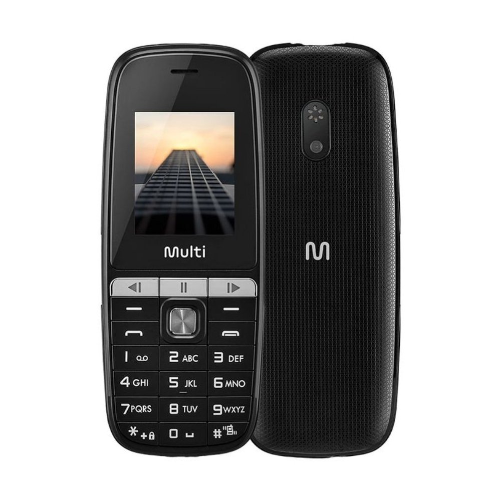 Celular Multilaser UP Play, Dual Chip, Preto, Tela 1.8", Câmera VGA, Rádio FM, 32MB