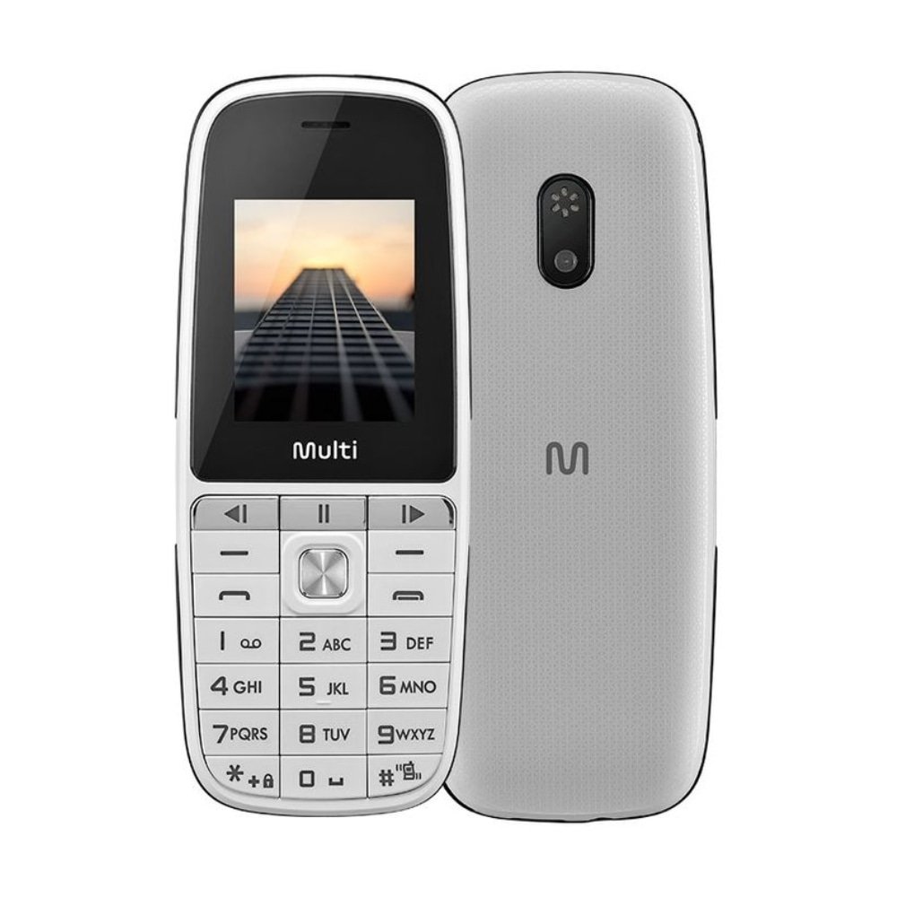 Celular Multilaser Up Play P9077, Branco, Dual Chip, Preto - Tela 1.8", Bluetooth, Câmera VGA, Rádio FM, 32MB