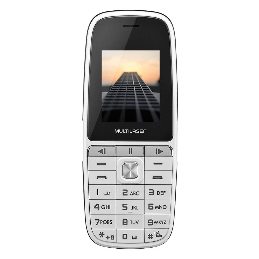 Celular Multilaser Up Play P9077, Branco, Dual Chip, Preto - Tela 1.8", Bluetooth, Câmera VGA, Rádio FM, 32MB