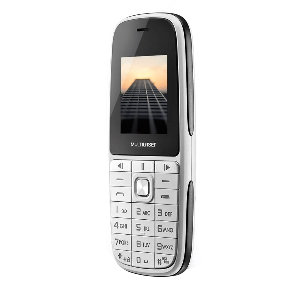 Celular Multilaser Up Play P9077, Branco, Dual Chip, Preto - Tela 1.8", Bluetooth, Câmera VGA, Rádio FM, 32MB