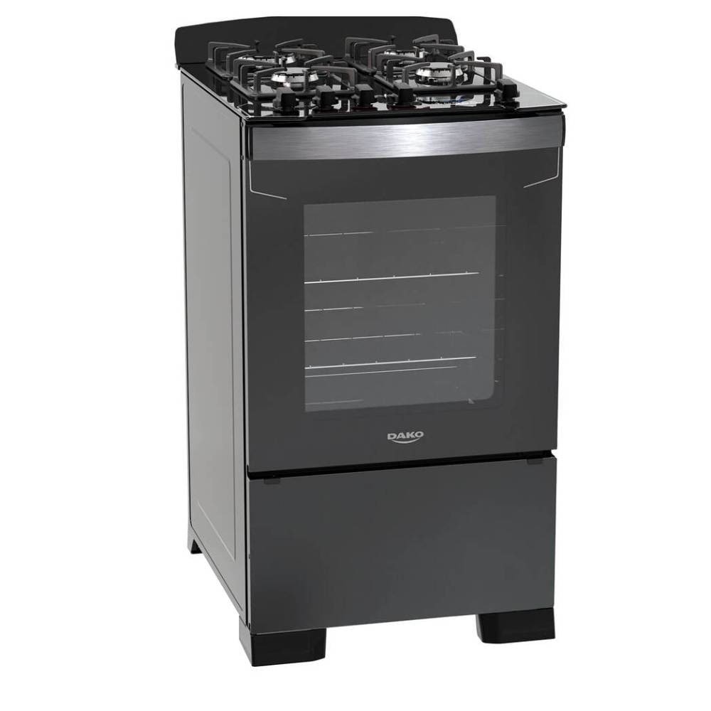 Fogão de Piso 4 Bocas Dako Diplomata, Grill, Preto, Bivolt