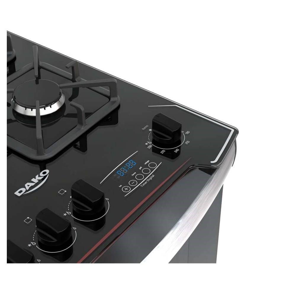 Fogão de Piso 4 Bocas Dako Diplomata, Grill, Preto, Bivolt