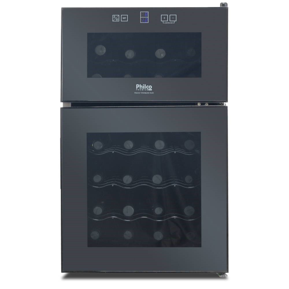 Adega 24 Garrafas Philco PAC24 Duo, Titanium, 110V