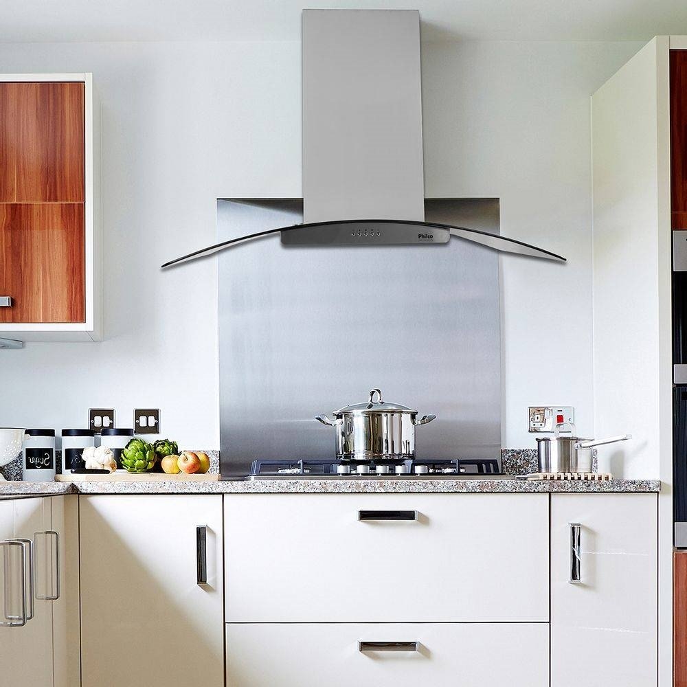 Coifa de Ilha 100cm Philco PCO100I | 3 Velocidades, Vidro Temperado, Inox, 110V