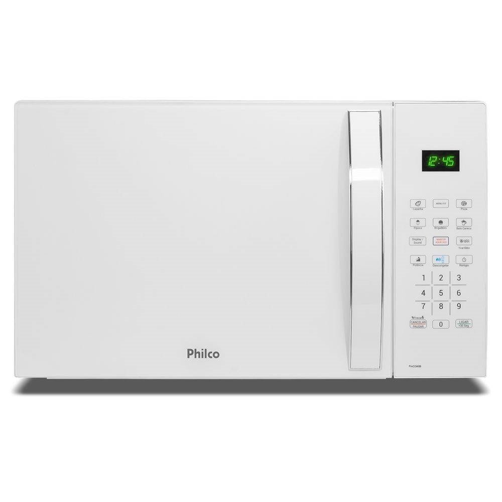 Micro-ondas Philco 34 Litros PMO34BB, Branco, 220V