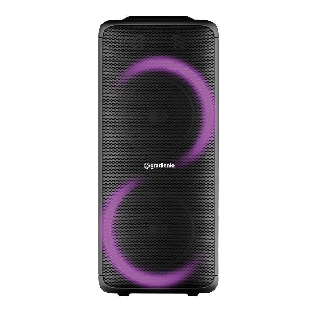 Caixa Amplificadora Gradiente GCA203, Bluetooth/USB/SD/FM/P2, 1000W, Show de Cores, Preta