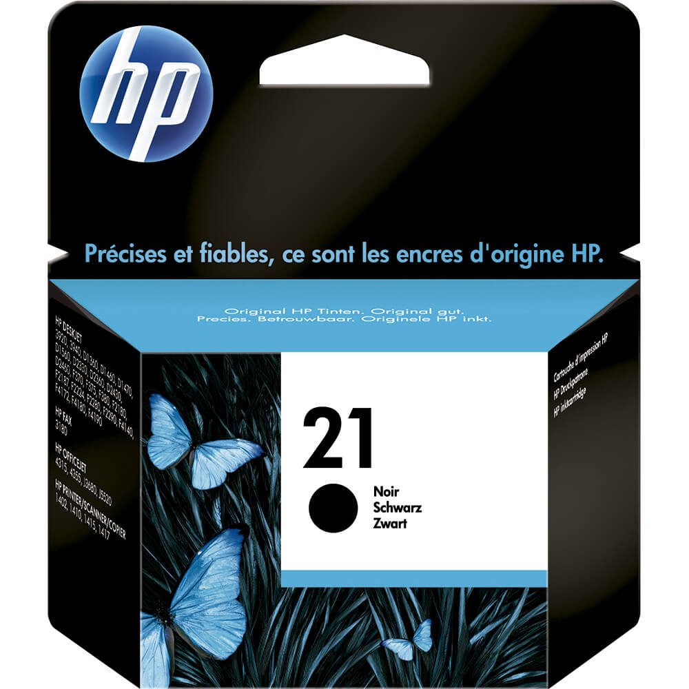 Cartucho Original HP 21 C9351AB Preto para Impressoras HP Deskjet: 3910, 3918, HP PSC 1402, 1403