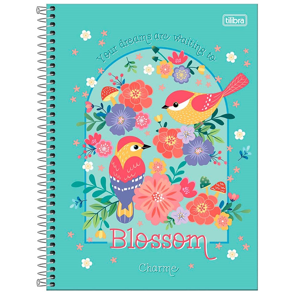 Caderno Espiral Tilibra Universitário Capa Dura Charme 10 Matérias 160 Folhas - Embalagem com 4 Unidades