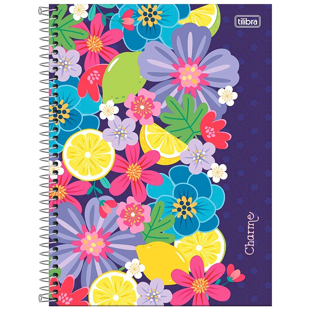 Caderno Espiral Tilibra Universitário Capa Dura Charme 10 Matérias 160 Folhas - Embalagem com 4 Unidades