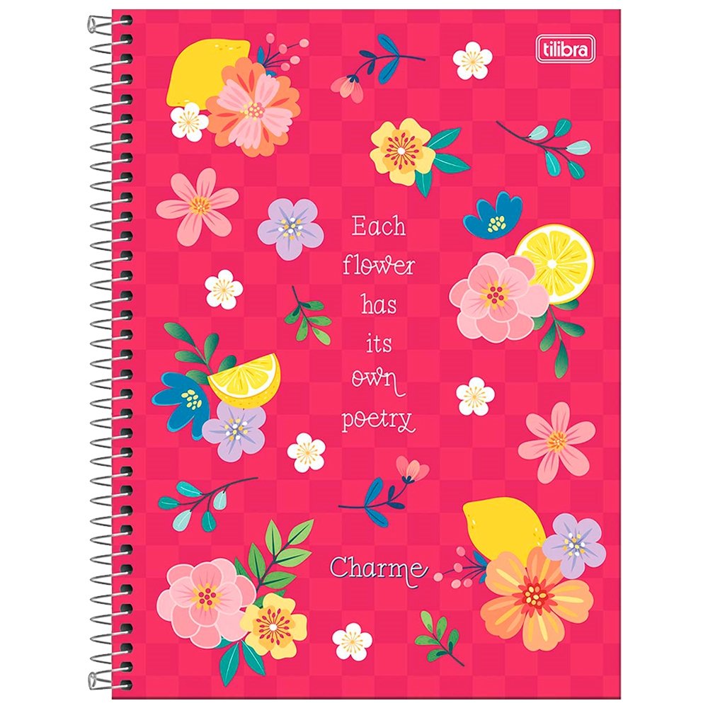 Caderno Espiral Tilibra Universitário Capa Dura Charme 10 Matérias 160 Folhas - Embalagem com 4 Unidades